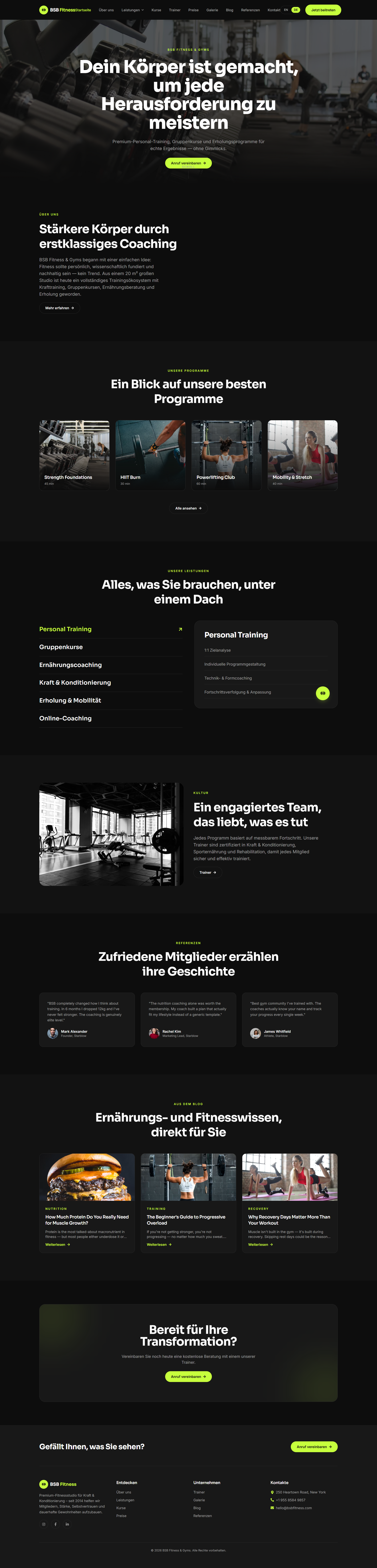 BSB Fitness — Premium Website-Demo
